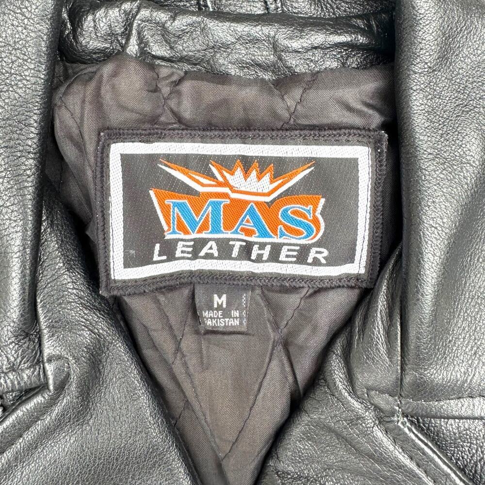 Classic Black Leather Biker Jacket - Picture 4 of 6